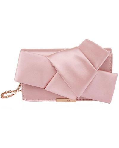 Ted Baker Feefee Satin Bow Clutch Bag - Pink