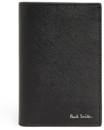 Paul Smith Leather Mini Blur Vertical Wallet - Black
