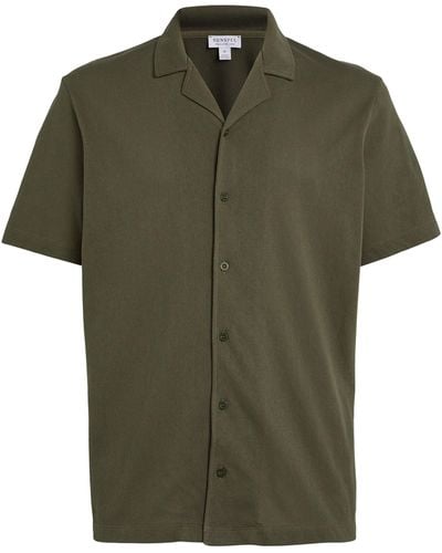Sunspel Notched-collar Riviera Shirt - Green
