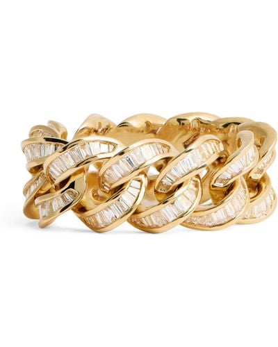 SHAY Yellow Gold And Diamond Baguette Ring - Metallic