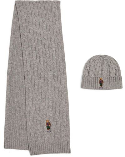 Polo Ralph Lauren Polo Bear Hat And Scarf Set - Grey