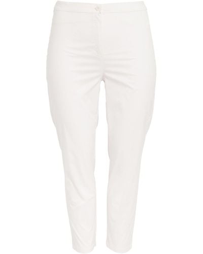 Marina Rinaldi Cotton-blend Tailored Trousers - White