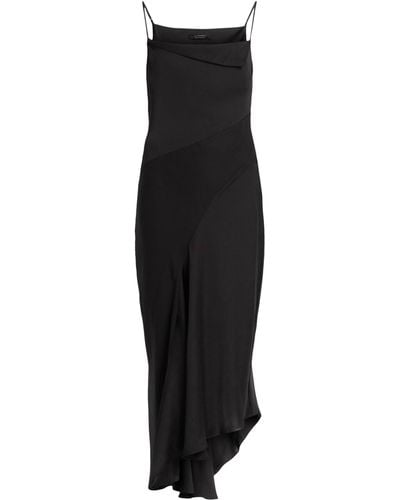 AllSaints Una Midi Slip Dress - Black