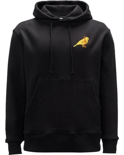 JW Anderson Cotton Logo-embroidered Hoodie - Black