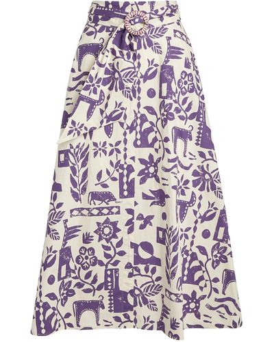 Claudie Pierlot Cotton Printed Maxi Skirt - Purple