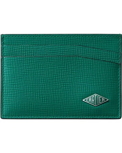 Cartier Leather Losange Double Card Holder - Green