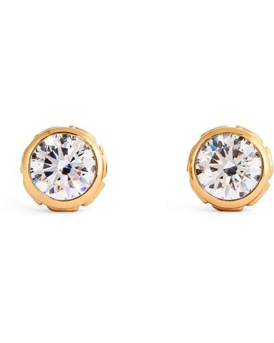 COACH Crystal Signature Stud Earrings - White