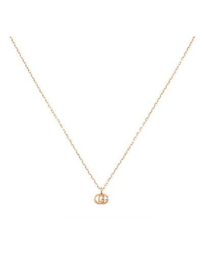 Gucci Rose Gold Double G Necklace - Metallic
