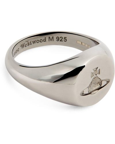 Vivienne Westwood Sterling Silver Sigillo Orb Ring - Metallic