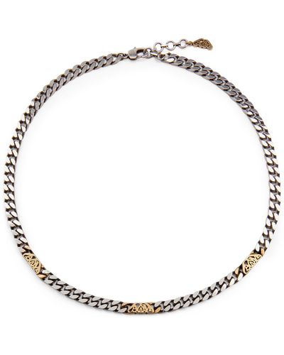 Alexander McQueen Seal Chain Necklace - Metallic