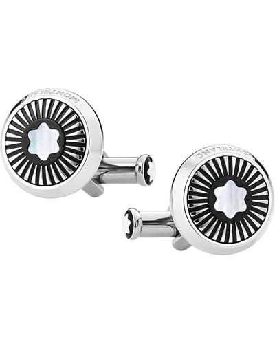 Montblanc Stainless Steel And Mother-of-pearl Star Cufflinks - Metallic