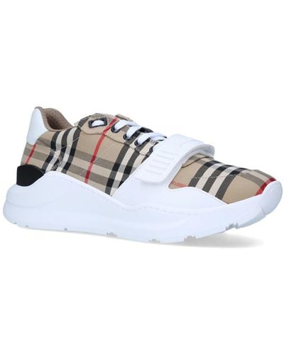 Burberry Check Regis Sneakers - White