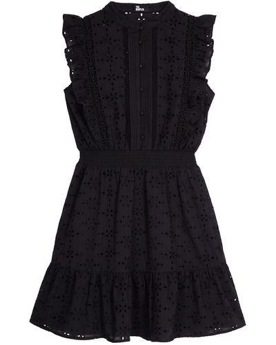 The Kooples Broderie Anglaise Mini Dress - Black