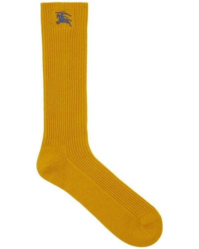 Burberry Cashmere-blend Ekd Socks - Yellow