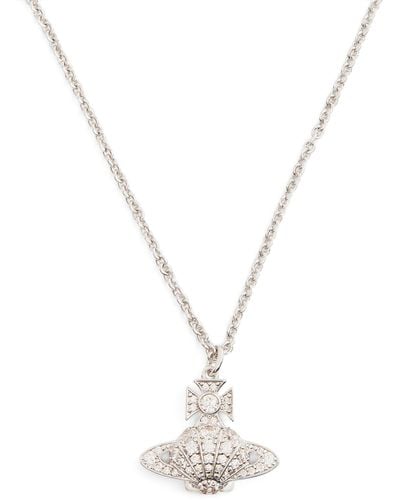 Vivienne Westwood Platinum-plated Brass And Crystal Natalina Pendant Necklace - Metallic