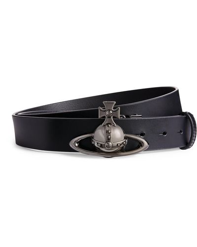 Vivienne Westwood Leather Orb Belt - Black