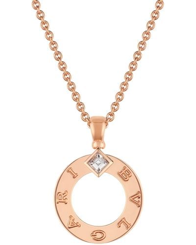 BVLGARI Rose Gold And Diamond Necklace - Metallic
