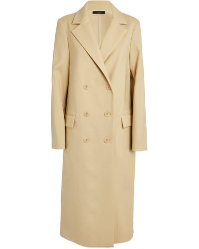 JOSEPH Stretch-wool Bonded Tailoring Chantin Coat - Natural