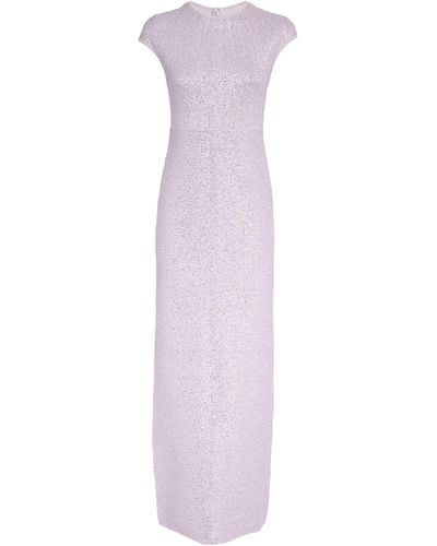 St. John Lurex-knit Maxi Dress - Purple