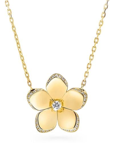 Graff Yellow Gold And Diamond Butterfly Necklace - Metallic