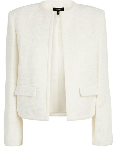 Theory Cropped Clean Tonal Jacket - White