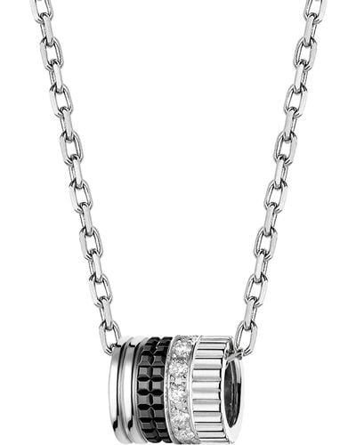 Boucheron White Gold And Diamond Quatre Black Edition Pendant Necklace - Metallic