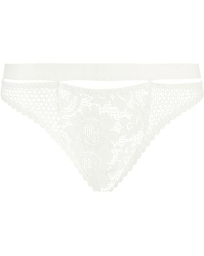 Else Lace Petunia Thong - White