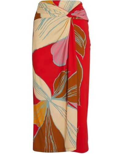 MAX&Co. Technical-jersey Midi Skirt - Red