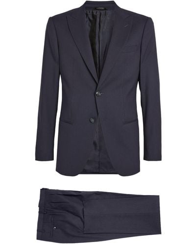 Giorgio Armani Stretch-wool Single-breasted Two-piece Suit - Blue