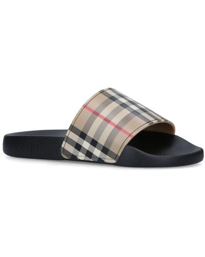 Burberry Furley Check-print Rubber Sliders - Multicolor