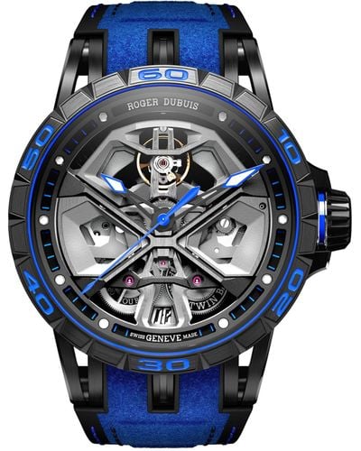Roger Dubuis X Lamborghini Titanium Excalibur Spider Monobalancier Huracán Watch 45mm - Blue