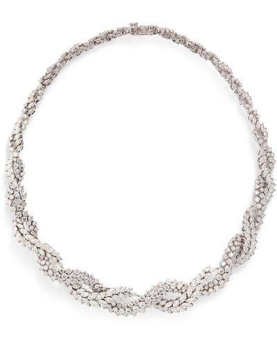YEPREM White Gold And Diamond Y-couture Necklace - Metallic