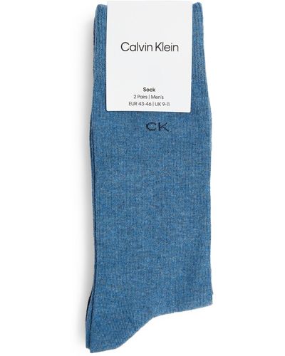Calvin Klein Logo Socks (pack Of 2) - Blue