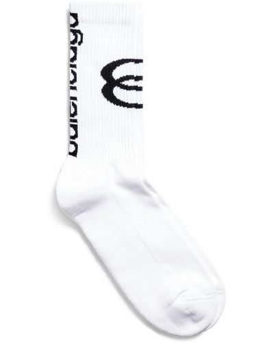 Balenciaga Cotton Logo Socks - White