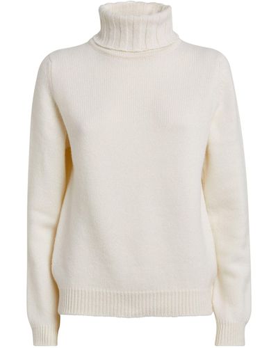 Harrods Cashmere Rollneck Sweater - White