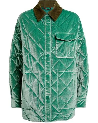 MAX&Co. Velvet Quilted Jacket - Green