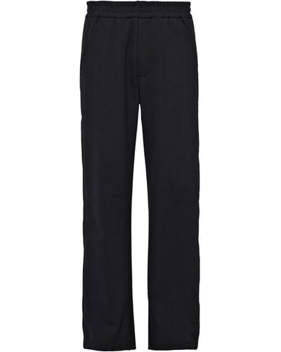 Prada Re-nylon-detail Wide-leg Trousers - Black
