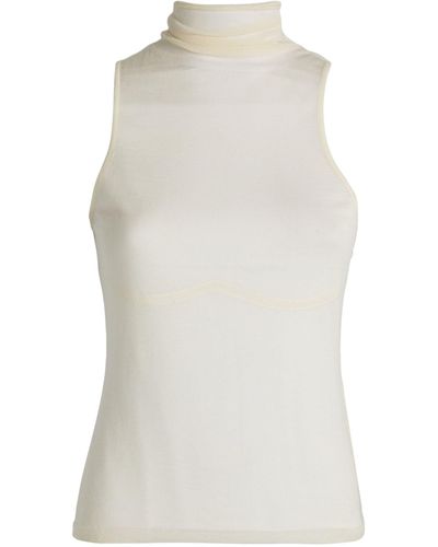 Carven Wool Sleeveless Rollneck Top - White