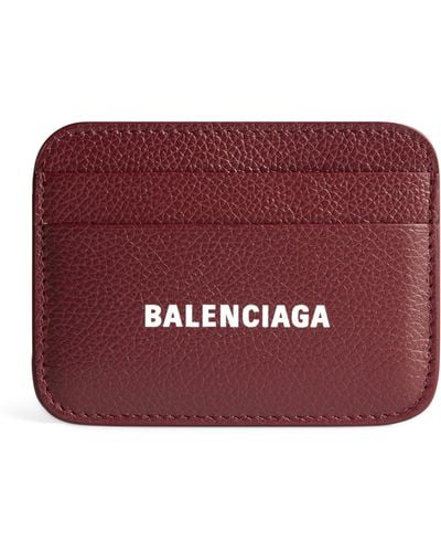 Balenciaga Leather Card Holder - Red