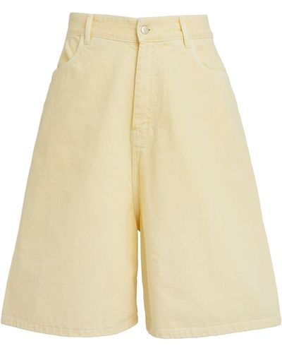 Studio Nicholson Garment-dyed Wide-leg Shorts - Natural
