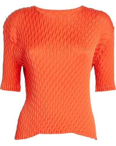Issey Miyake Diffused Pleats T-shirt - Orange
