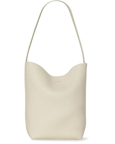 The Row Medium Leather N/s Park Tote Bag - White