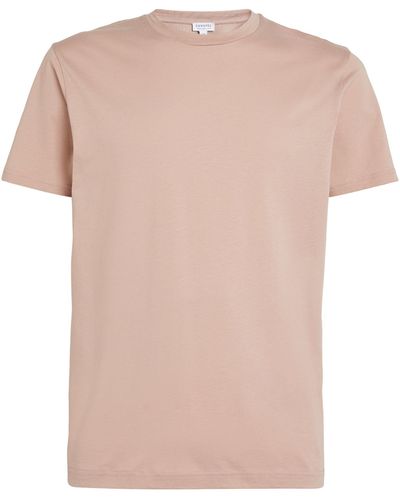 Sunspel Supima Cotton Riviera T-shirt - Pink