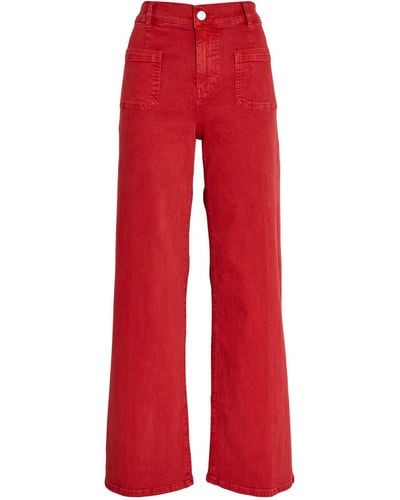 FRAME Le Slim Palazzo Wide-leg Jeans - Red