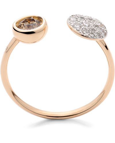 Pomellato Mixed Gold And Diamond Sabbia Ring - Metallic