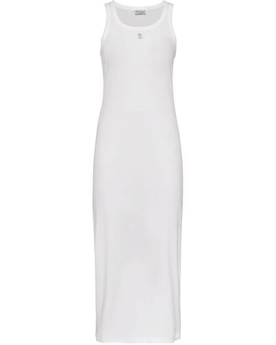 Brunello Cucinelli Rib-knit Tank Dress - White
