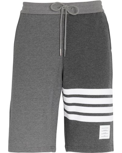 Thom Browne Colour-block 4-bar Shorts - Grey