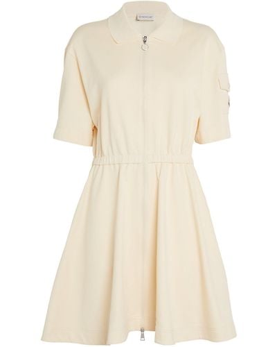 Moncler Cotton Polo Mini Dress - Natural