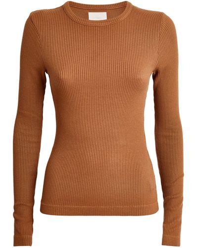 Citizens of Humanity Long-sleeve Ribbed Bina Top - Brown
