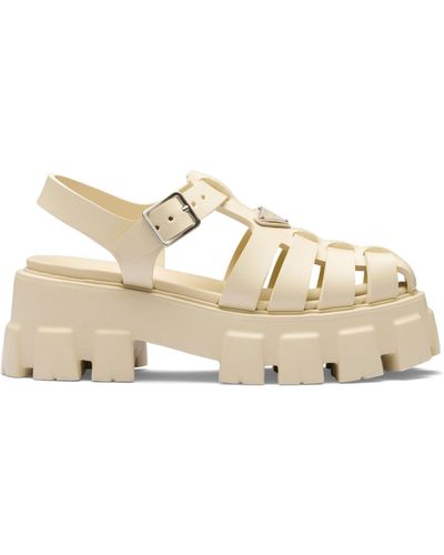 Prada Rubber Platform Sandals 55 - Natural